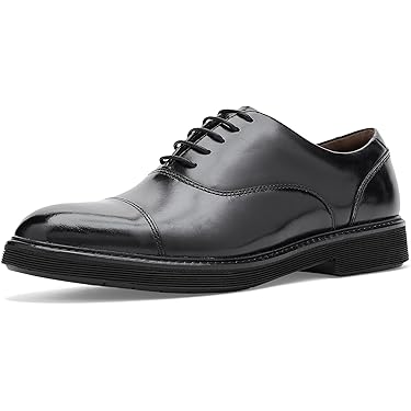 amazon men's dress shoes Men's Leather Dress Shoes Lace-up / Fashion Non-Slip Flats Shoes in British Style main image 1