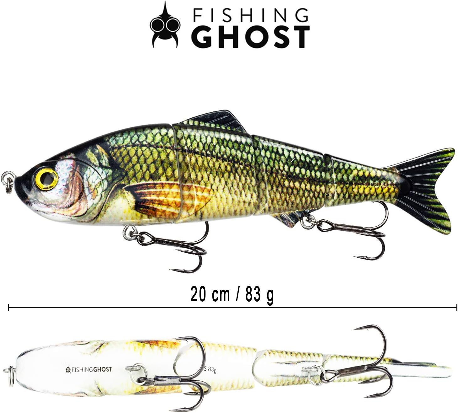 FISHINGGHOST Pike Lures Swimmbait Candy, 2.9oz, 7.9in, Swimbait Lures