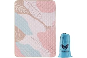 Gealaek Waterproof Picnic Blankets Sandproof Beach Blanket 3-Layers 60x80 Inches Large Foldable Outdoor Blanket for Camping, Park, Travel, Grass, with Carry Bag 02w