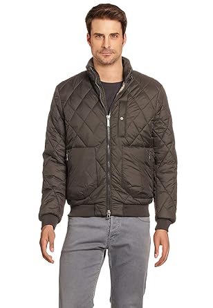 Geox Herren Blouson Übergangs Jacke gefüttert wattiert verstaubare Kapuze Winter