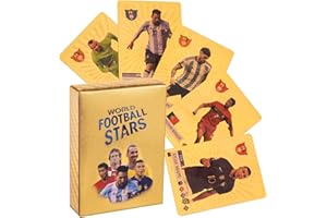 Gifts for Kids, World Cup Football Star Card, UEFA Champions League Gold Foil Cards, Soccer Cards Packs Collection Cards,No R