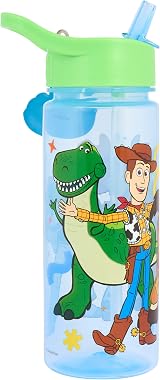 Disney Toy Story 500ml Water Bottle with Straw Blue Buzz Charm Woody Rex Jessie view 2