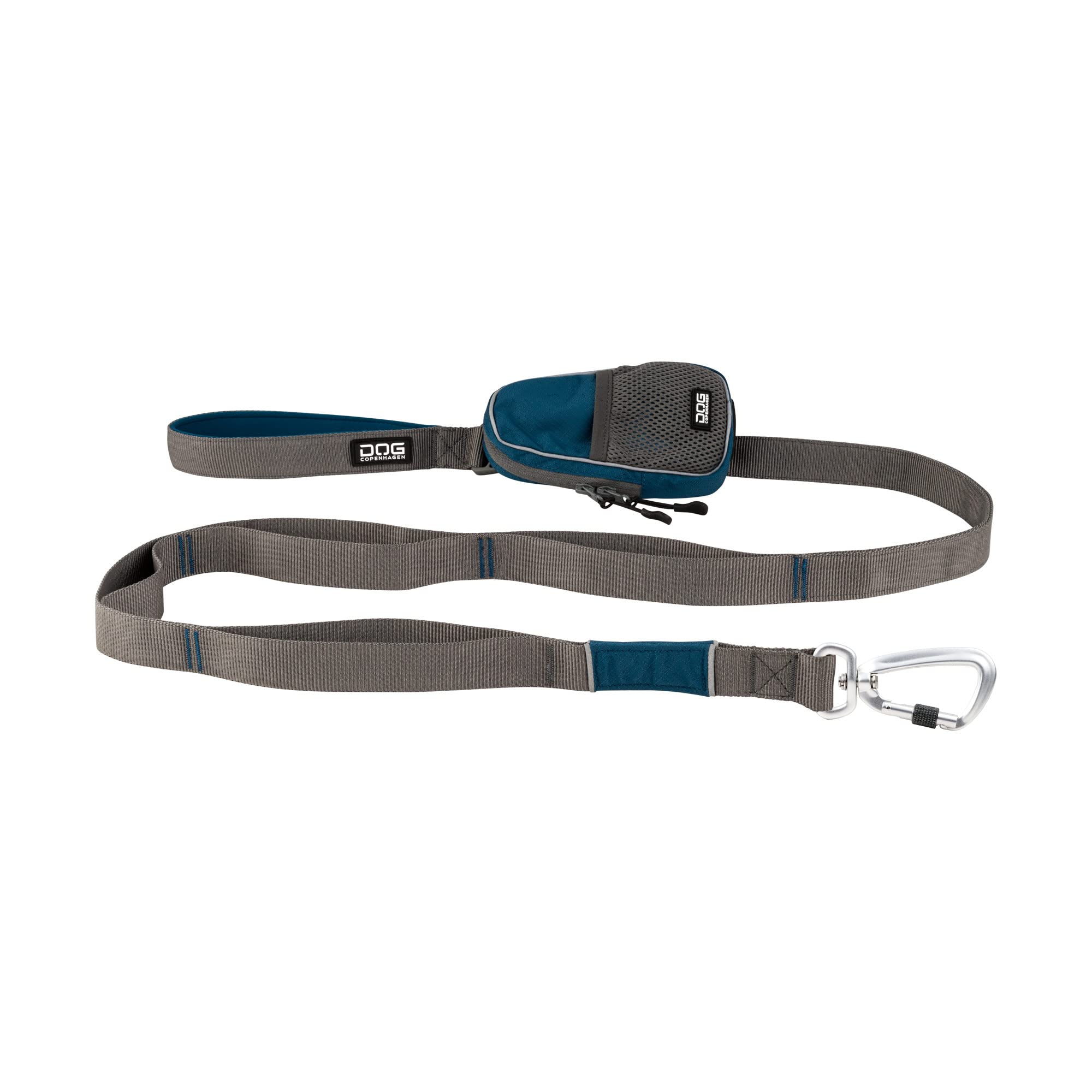 DOG Copenhagen Urban Trail Leash - Strong Dog Lead for Small, Medium and Large dogs - Padded Handle and Aluminum Carabiner - Puppy Lead, Ocean Blue, Size L