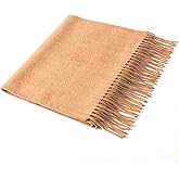 Villand Pure 100% Cashmere Scarf with Fringed Edges, Ultra Soft Large Cashmere Shawl Wrap for Women and Men