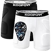 KOOPOW Youth Boys Padded Sliding Shorts with Soft Protective Athletic Cup Underwear for Baseball, Football, Lacrosse