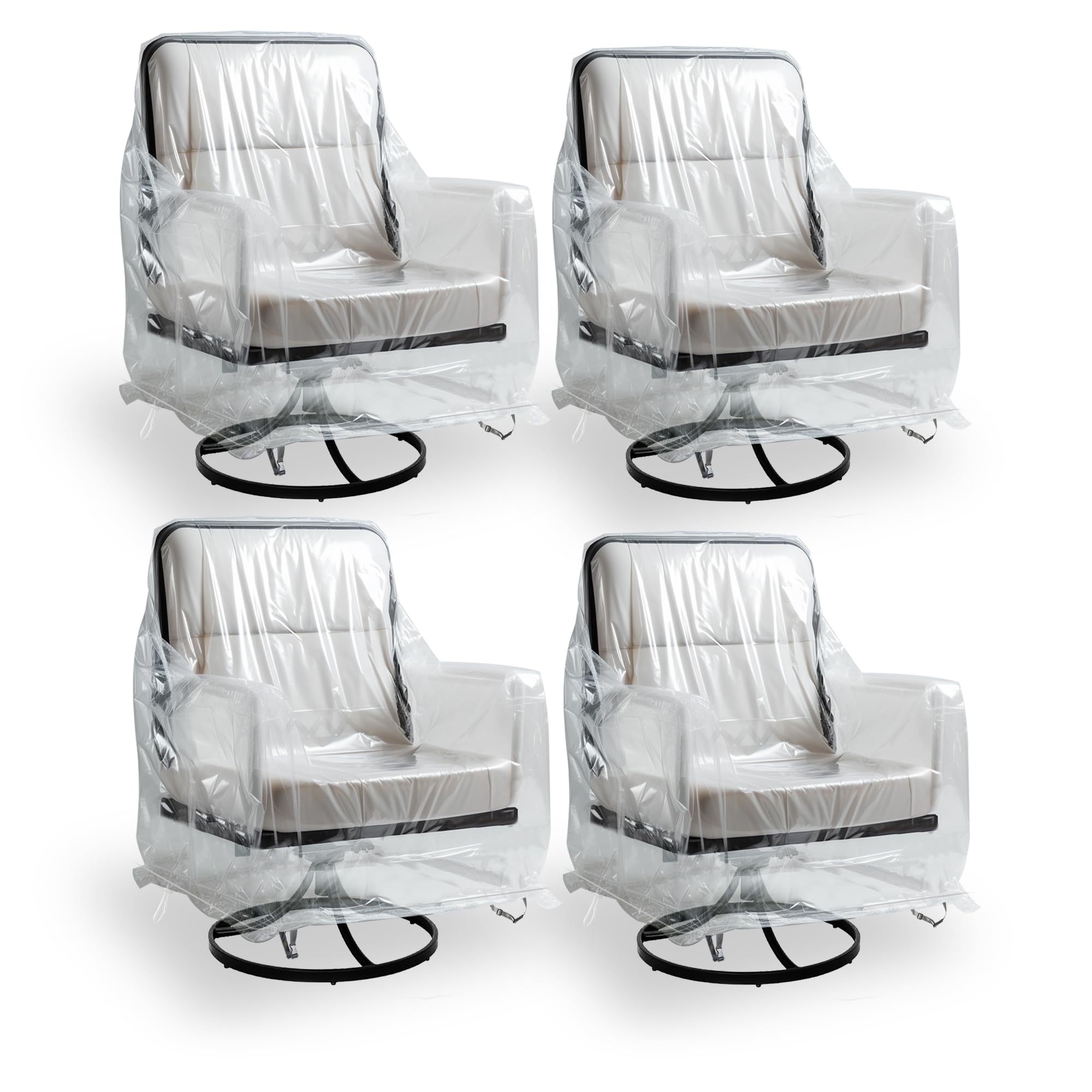 Photo 1 of IndigoTempest9 Outdoor Waterproof Swivel Lounge Chair Cover – Heavy-Duty Transparent PVC Protection (4-Pack, 30” W x 34” D x 38” H) for Pet Families Outdoor Furniture