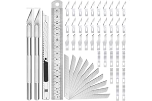 JNEOACE Precision Carving Craft Hobby Knife Kit Exacto Knife 40 Spare Knife Blades with 10 PCS Art Blades, for DIY Art Work Cutting, Scrapbooking, Stencil