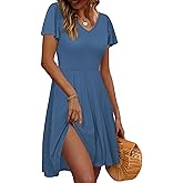 MOLERANI Womens Summer Dresses 2025 - Casual A-Line Sundress with Short Sleeves Floral Print for Beach Vacation S-3XL
