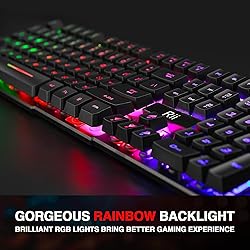 Rii RK100+ Multiple Color Rainbow LED Backlit Large