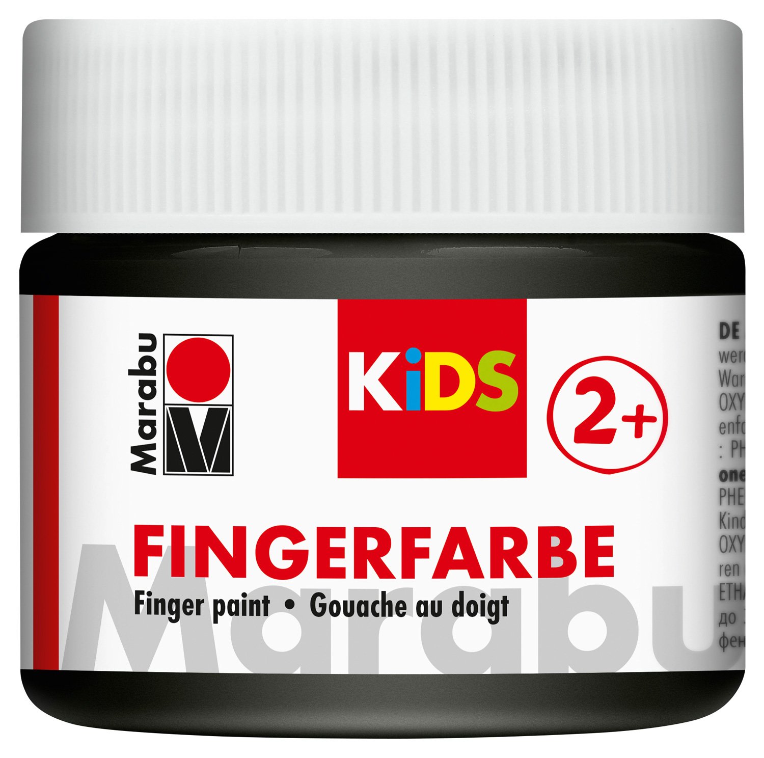 Marabu Kids 03030050073 Finger Paint Black 100 ml Water Based Finger Paint Paraben Vegan Lactose Gluten Suitable for Painting in Nursery, School, Therapy and Home