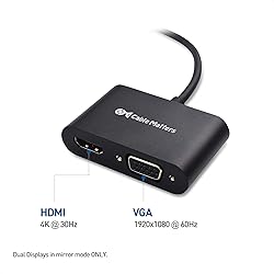Cable Matters Aluminum USB C to HDMI VGA Adapter