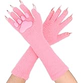 COSYEARS Animal Paw Gloves with Cat Bear Fox Wolf Dog Claws Pads for Halloween Party Cosplay
