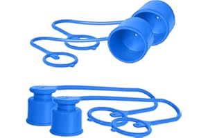 SIGNITE 2 Set, 1/2 Skid Steer Attachments Flat Face Tractor Hydraulic Coupler Male Dust Cap and Female Plug Cover, ISO 16028 Hydraulic Quick Disconnects Port Plug Fittings (Blue)