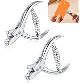 Watris Veiyi 2PCS Pattern Notcher, Hole Punching Pliers for Leather Paper | 4.3x2.8x0.4in, Stainless Steel Tailor Sewing Pliers, DIY Slot Single Hole Punch, Cloth Designer Proofing