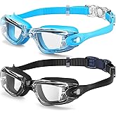 Braylin Kids Swim Goggles, 2-Pack Swimming Goggles for Children, Teens, Boys or Girls, Swim Pool Goggle