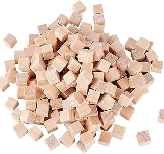 200pcs 10mm Cubos Madera Bloques Cuadrados para Manualidades Diy