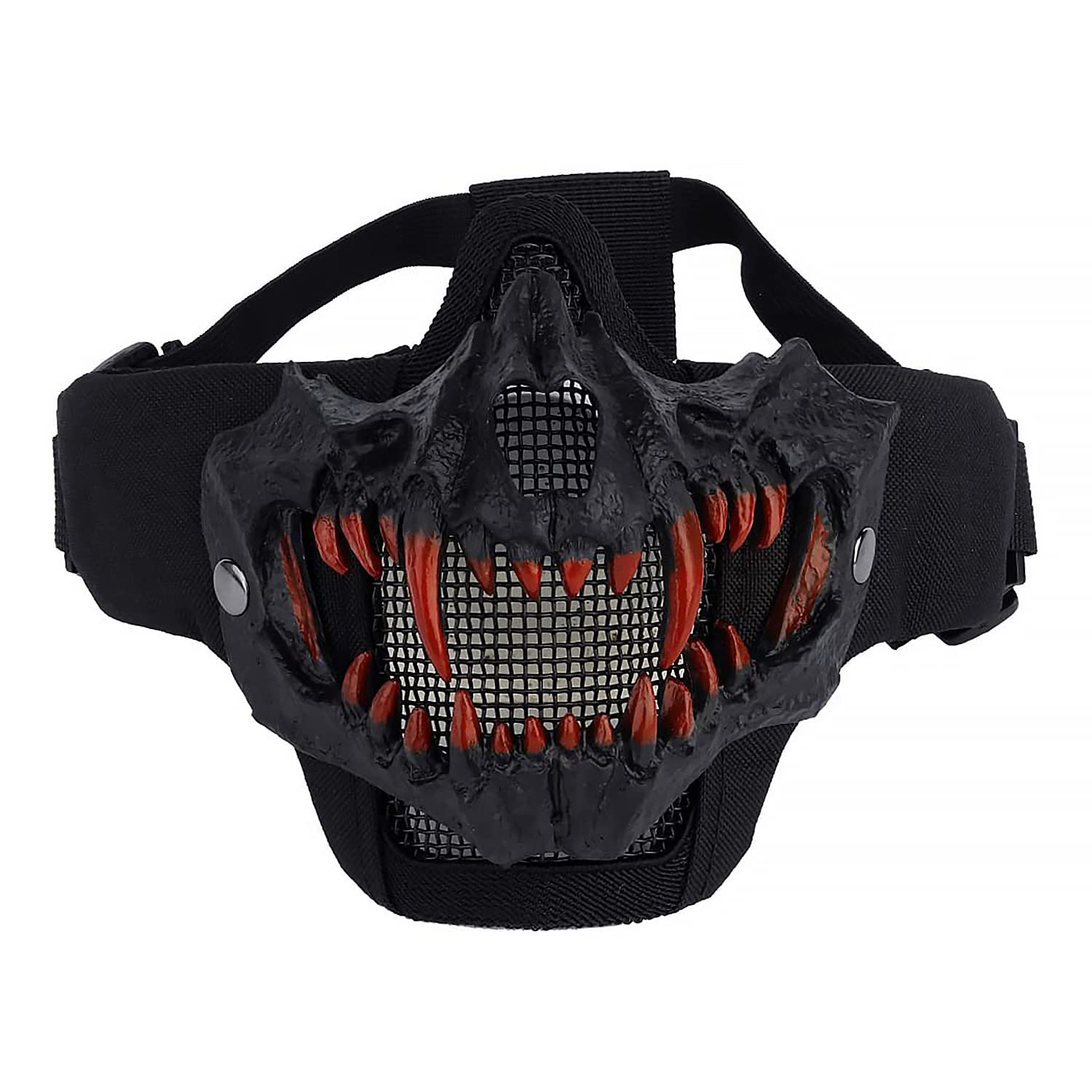 Yzpacc Airsoft Half Face Masks Tactical Face Protection Mesh Mask for Halloween Cosplay Paintball CS Hunting Cosply