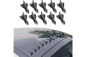 yonwait 10 PCS Diffuser Shark Fin Kit Compatible with Spoiler Roof Wing Air Vortex Generator Car Exterior Accessories Carbon Fiber Black #101
