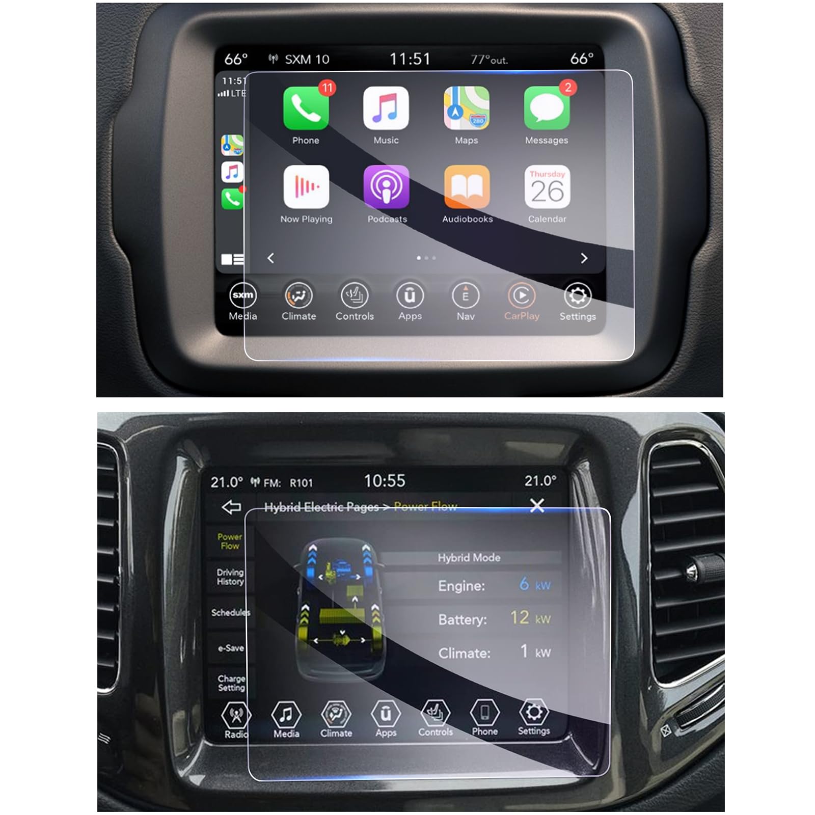 GAFAT Compatible with Jeep Compass 2017-2020/ Renegade 2018-2024 8.4" Navigation Screen Protector, 8.4 Inch Compass 2019 Protective Film Tempered Glass Touchscreen, Shockproof, 9H Anti-Scratch