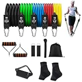 Home Gym Starter Kit - Resistance Bands - Fitness Waist Pack - Ankle Wrap | Includes portable latex loops adjustable waist pouch leg cuff and handles for full body strength and mobility