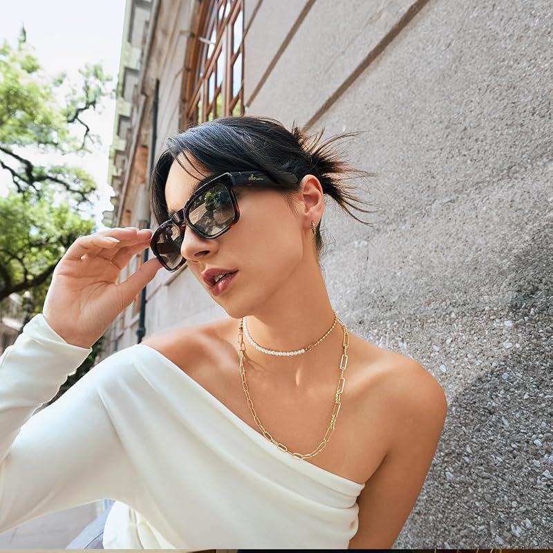 OhO - Occhiali da sole Bluetooth, controllo vocale e orecchio aperto, occhiali intelligenti per ascoltare musica e chiamate con volume su e gi, occhiali audio Bluetooth 5.2 e impermeabile IP44