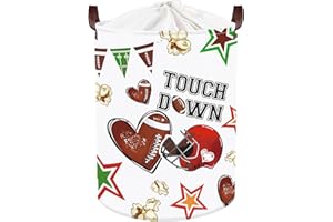 Clastyle 45L Rugby Sports Kid Laundry Hamper for Boy Collapsible Clothes Toy Storage Basket with Lid for Bedroom Bathroom Nursery