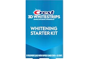 Crest 3D Whitestrips Whitening Starter Kit – Teeth Whitening Kit, 10 Treatments, Each with 1 Upper/1Lower, 20 Strips – Crest 3DWhite Teeth Whitening Strips