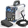 AZZUNO AC/DC TIG Welder with Pulse &5-Pin Foot Pedal, 200Amp 110V/220V Aluminum TIG Welding Machine, ACDC TIG/PULSE TIG/SPOT TIG/Stick Welder Machine