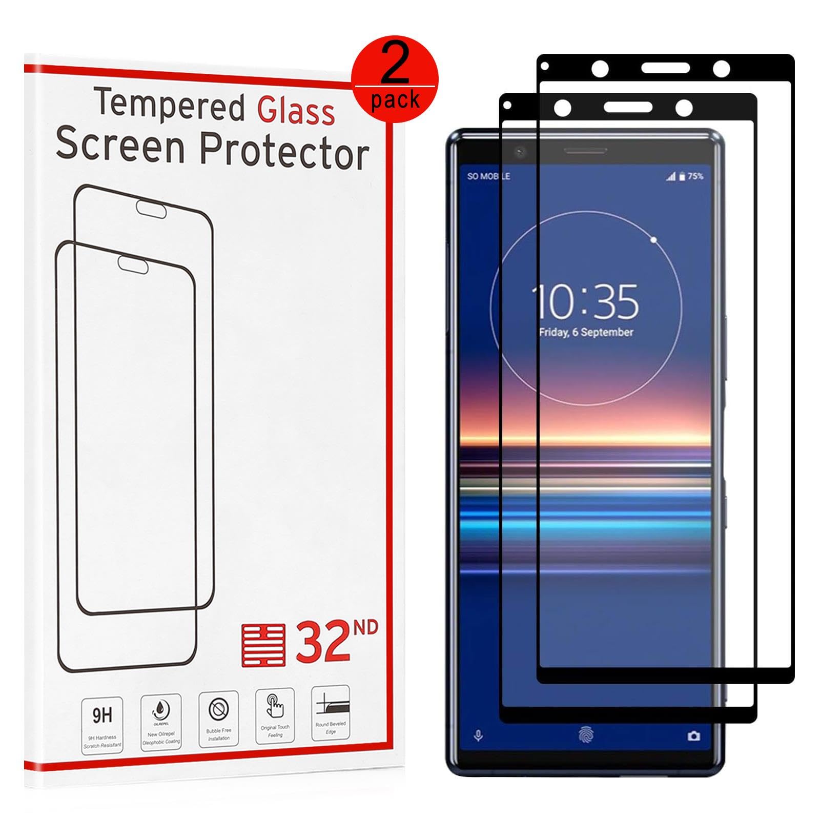 32nd Screen Protector, [Bubble Free Installation], Tempered Glass Screen Protector for Sony Xperia 5 (2019) [2 Pack]