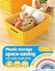 WYT 6-Pack Plastic Small Shelf Storage Weave