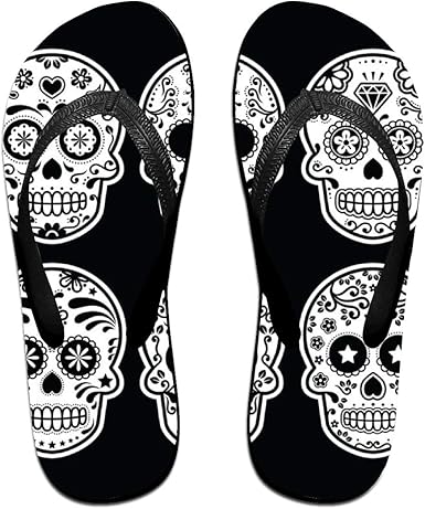 skull flip flops mens