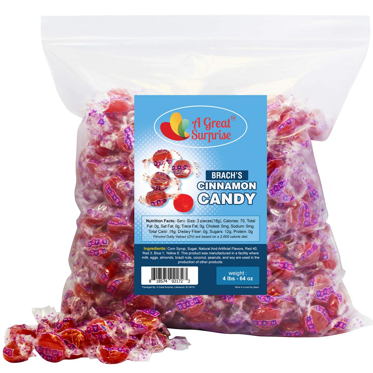Cinnamon Hard Candy Individually Wrapped Cinnamon Discs Bulk Candy