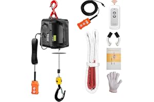 SPPRVINE 3-in-1 Electric Hoist Winch, 2200lbs Manual/Wire/Wireless Remote Control,110/120 Volt Portable Power Electric Crane,Overload Protection 25ft Lifting Height for Towing(Black)