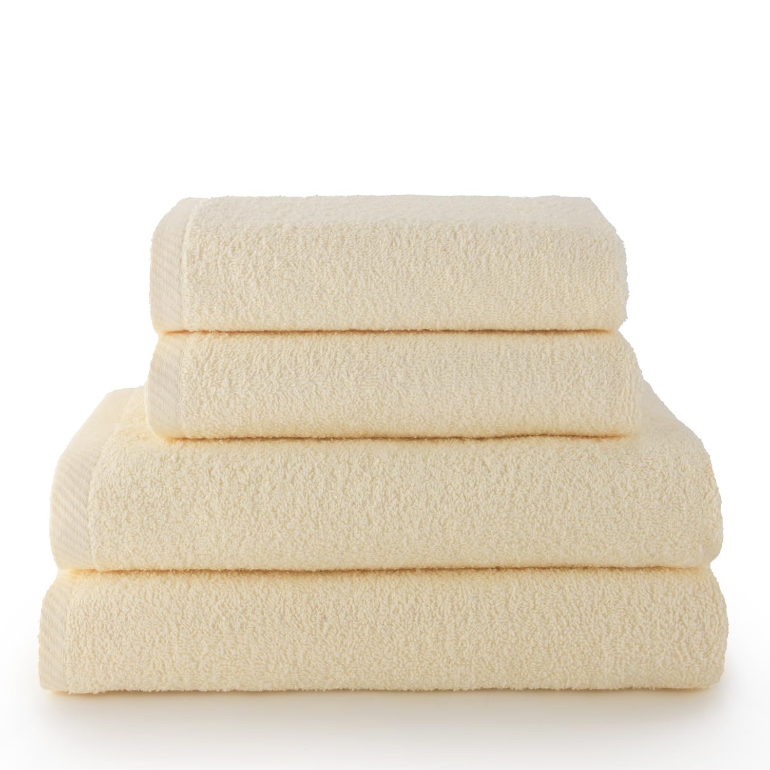 Top Towels - Plus - Large bath towels - Bath towels - 2 hand towels or sink + 2 shower towels - 100% cotton - Natural