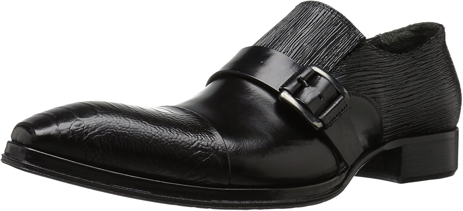 mens black leather buckle shoes