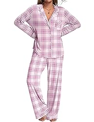 Ekouaer Womens Pajamas Set 2 Piece Button Down Pjs