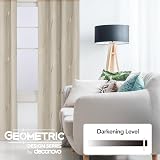 Deconovo Blackout Curtains Gold Wave Foil 52x84 Beige 2 Panels Thermal Insulated view 3