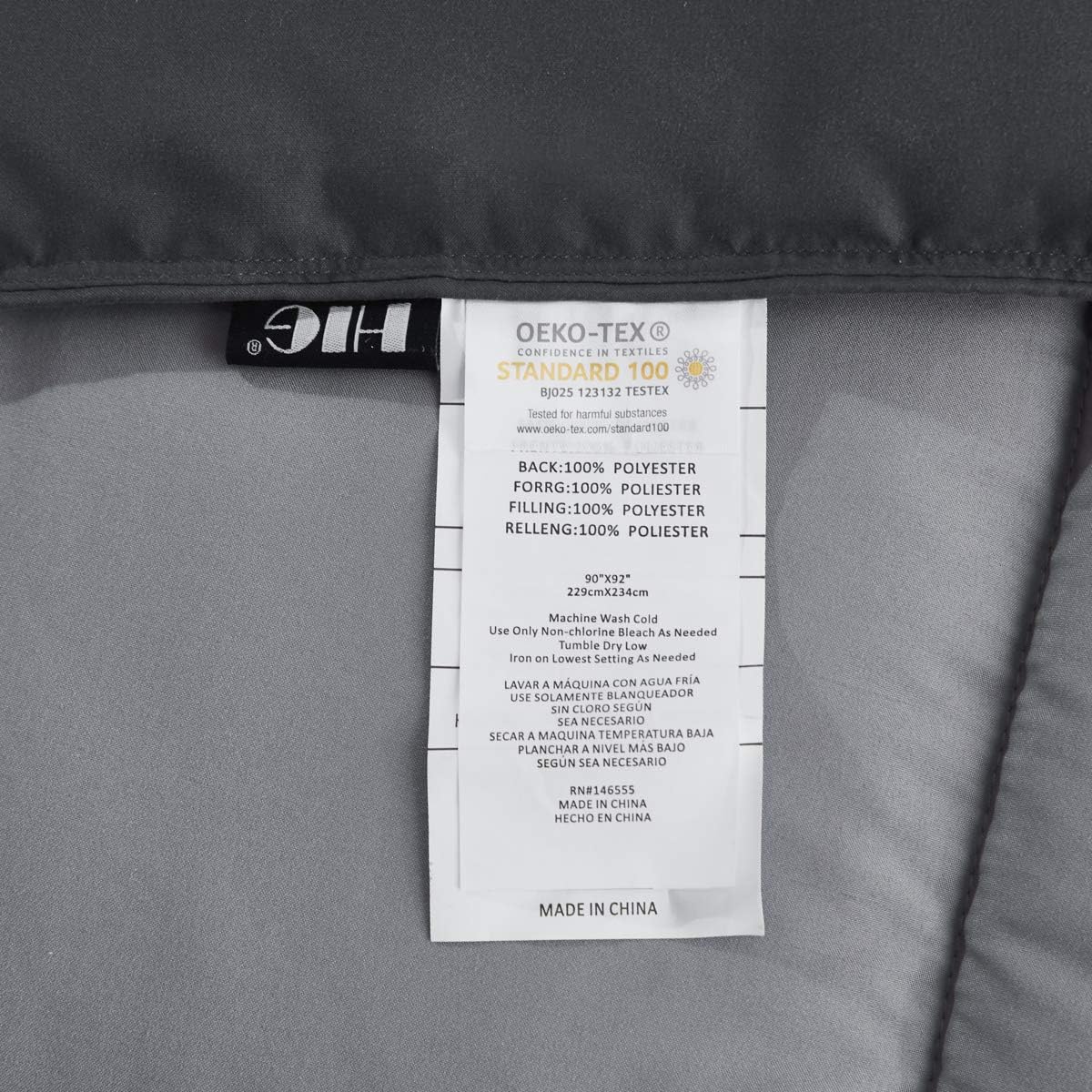 3pc Down Alternative Comforter Set -All Season Reversible Comforter with Two Shams - Quilted Duvet Insert with Corner Tabs -Box Stitched –Hypoallergenic, Soft, Fluffy (King/ CK, Dark Gray/Light Gray): Home & Kitchen