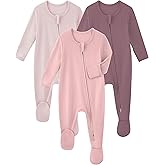 Yoofoss Rayon Made From Bamboo Baby Pajamas 3pcs Newborn Sleepers For Boy Girl Clothes, 0-3 3-6 6-9 Months Footed Pjs