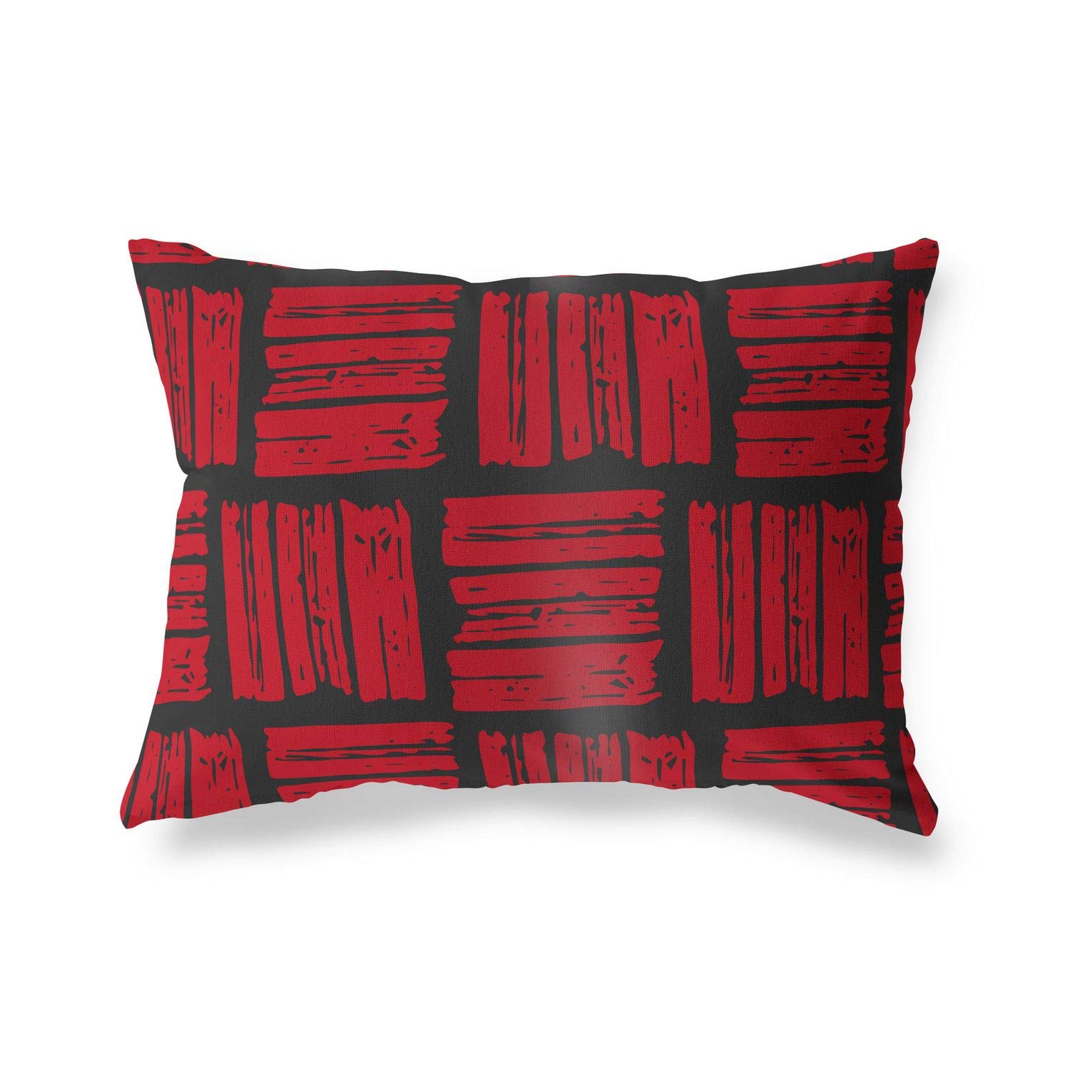 BonaMaison Decorative Cushion Cover, Red Black Throw Pillow Covers, Home Decorative Pillowcases for Livingroom, Sofa, Bedroom, Size: 45X60 Cm - Designed and Manufactured in Turkey