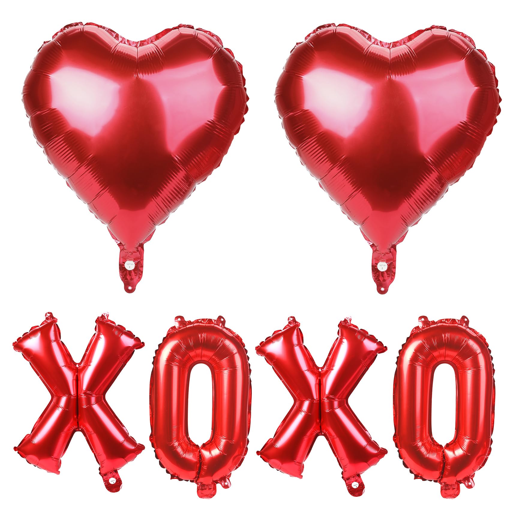 Photo 1 of 16 Inch Red XOXO Letter Balloons Red Heart Foil Balloons Valentines Day Party Decorations Favors Supplies Valentine Galentines Wedding Ceremonies Bridal Shower Balloon Banner Wall Decor Photo Props