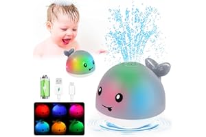 PARHILYAR Baby Bath Toys 6-12 Months - Toddler Bath Toys for Kids Ages 1-3, Light Up Whale Bath Toy Sprinkler, Infant Toys 12-18 Months, Bathtub Fountain Water Toy Baby Shower 1st Birthday Girls Boys Gifts
