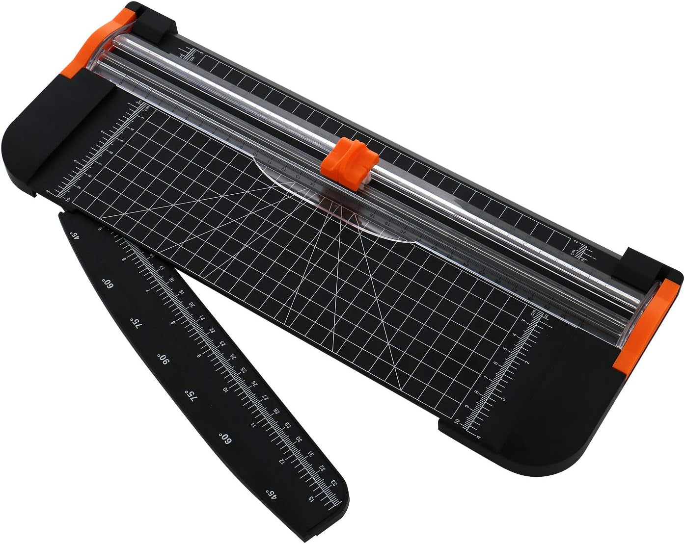 A4 Paper Cutter, PULUOMIS Paper Trimmer with Security Safeguard and Side Ruler for Coupon, Label, Handcraft Project (12 Inch) - Black (Black)