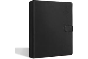 Rockhouse Piano Sheet Music Folder, 3 Ring Binder Leather Case Cover with 30 Sleeves Protector, 8.5 x 11 Inch Sheet Music Paper Holder Organizer, Black
