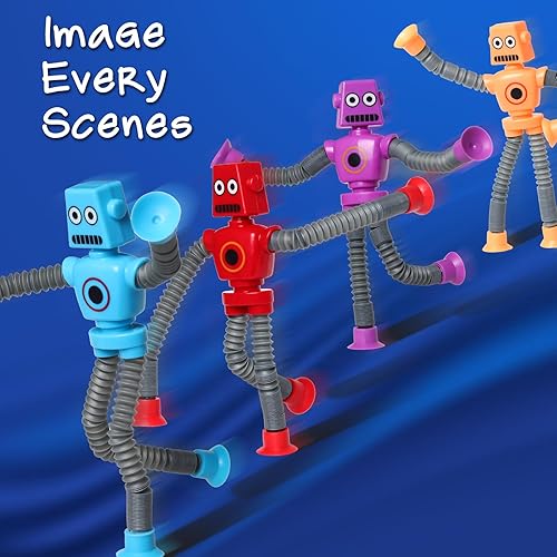 SYSAMA Pcs Telescopic Suction Cup Robot Fidget Toy, Coolest Pop