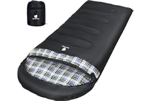 GEERTOP Portable Backpacking Sleeping Bags Flannel for Adults Big and Tall Lightweight Waterproof Warm 3-4 Season Sleeping Ba