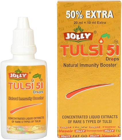 Buy Dabur Tulsi Drops 50 Extra Concentrated Extract Of 5 Rare Tulsi For Natural Immunity Boosting Cough And Cold Relief 20ml 10ml Fre
