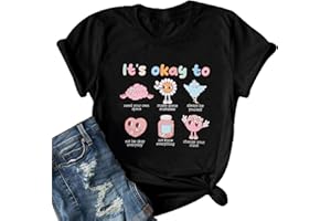 FLOYU You Matter Shirt Oversized Women It's Okay to Make Mistakes Tops Inspirational T-Shirts Casual Motivational CLothes