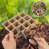 KINGLAKE 10 Pack Seed Trays 12 Cells Biodegradable Paper Pots Garden Kit view 4
