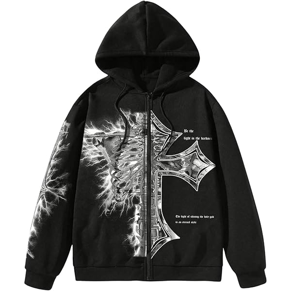 専用出品 Embellished Distressed Hoodie Amazon.com: SHENHE Men's Graphic Zip Up Cross Print Hoodie Y2k
